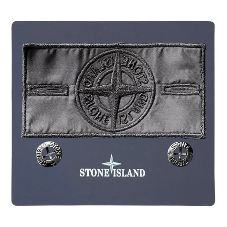 Angled view showing black badge details