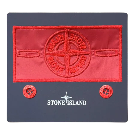 Rear view of red badge construction