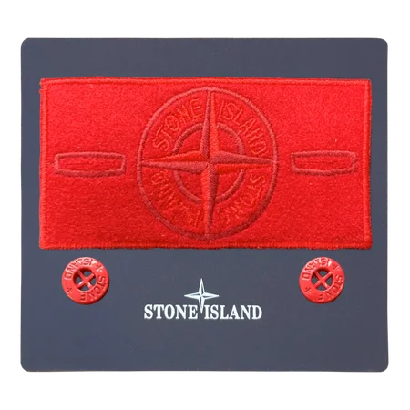 Close-up detail of red embroidery