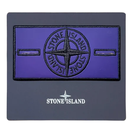 Rear view of violet thermal badge