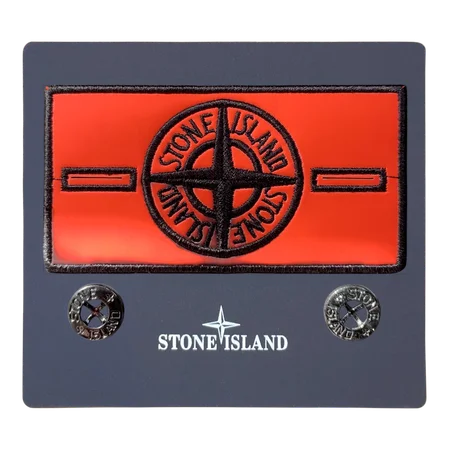 Rear view of orange thermal badge