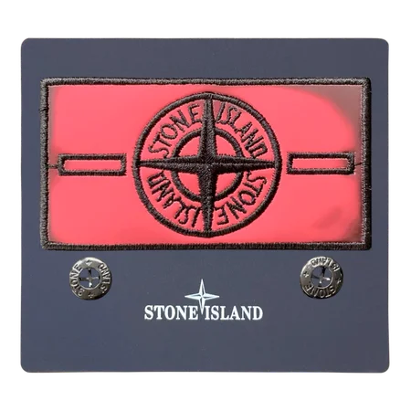 Rear view of rose red thermal badge